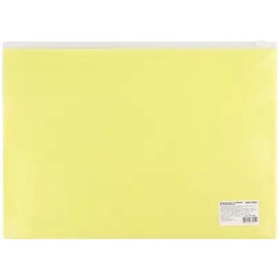 Папка-конверт на молнии А4 Проф-пресс 180мкм Желтый ПК-3044