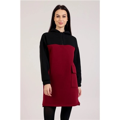 Платье женское Текс-Плюс, цвет черный бордовый