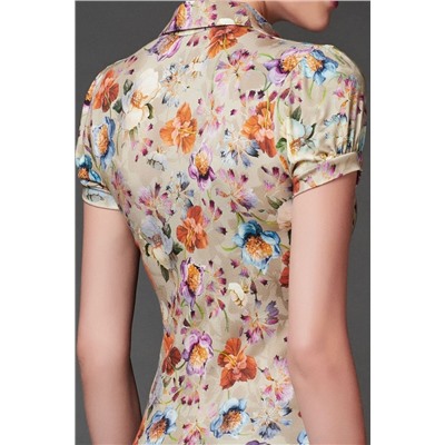Трикотажная блуза с цветочным принтом Настроение