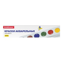 Краски акварельные  6цв. Erich Krause Basic медовые карт.упак. 50585