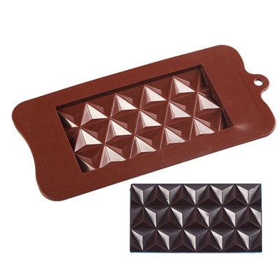 Форма силиконовая для шоколада «Плитка пирамиды»