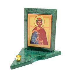 Икона из змеевика на подставке "Св. Роман" 1 свеча, 90*90*100мм