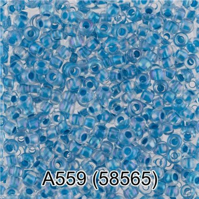 Бисер круглый 1 10/0 2.3 мм 5 г 1-й сорт А559 синий (58565) Gamma