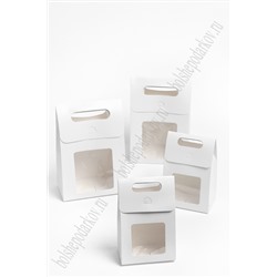 Коробка крафтовая с окошком 10*15,5*6 см (12 шт) SF-7080, белый