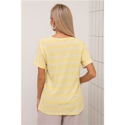 Блузка трикотажная жёлтая с принтом Селеста №16
