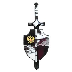 Настенный щит с мечем из камня 670*245*60мм