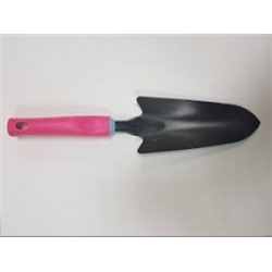 Совок посадочный узкий прорезиненная розовая ручка (А-35)