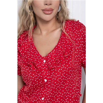 Блуза красная с оборками