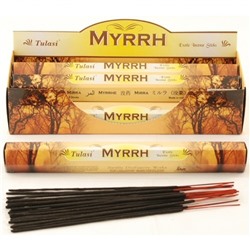 Tulasi MYRRH Exotic Incense Sticks, Sarathi (Туласи благовония МИРРА, Саратхи), уп. 20 палочек.