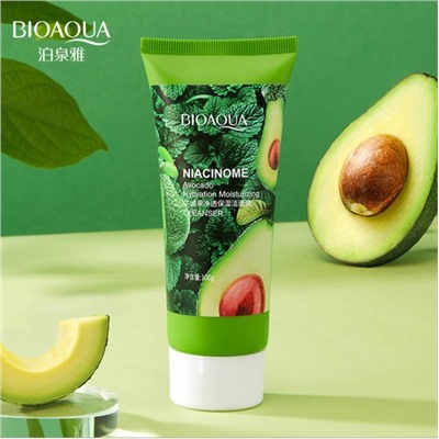 15%+SAle! Bioaqua, Увлажняющая, очищающая пенка для умывания с экстрактом авокадо, 100 гр.