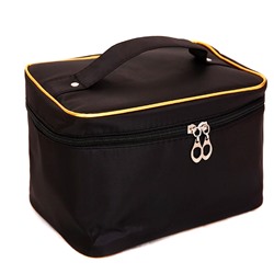 Косметичка-чемоданчик "Кантик золотой", цвет: черный (25*19*14 )