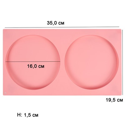 Форма силиконовая «Диски 16 см», 2 ячейки (H-1,5 см)