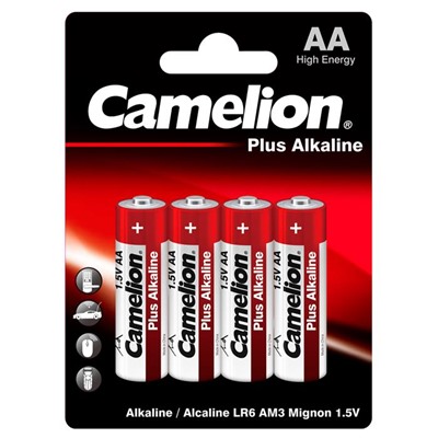 Батарейка  Camelion Plus (красные) LR06 (пальчик) Alkaline BL-4 4шт / блистер