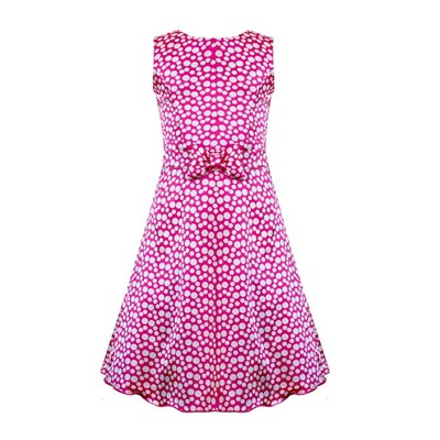 Малиновое платье в горошек для девочки 77393-ДЛ16