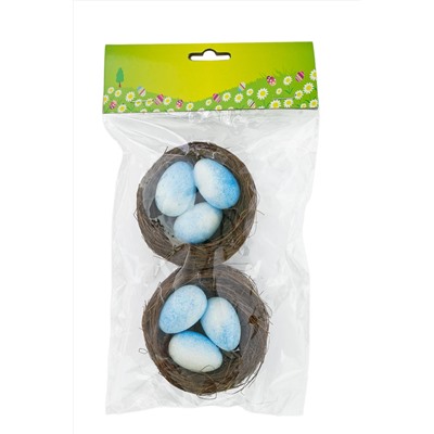 Пасхальный декор 7 см "Яйца в гнезде" (2 шт) SF-5017, №6
