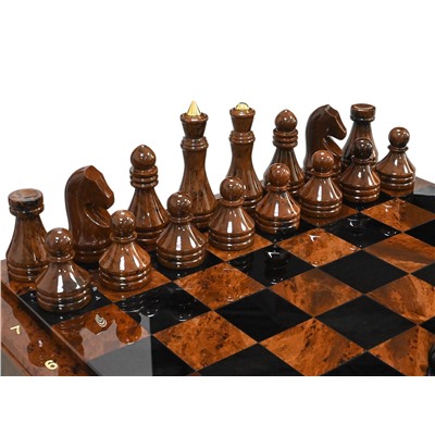 Стол шахматный из обсидиана 440*440*900мм.