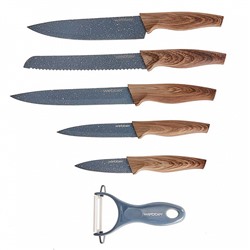 Набор ножей 5 предметов + овощечистка BE-2263N