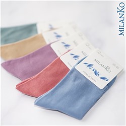 Хлопковые носки  однотонные (цветные) MilanKo N-210
