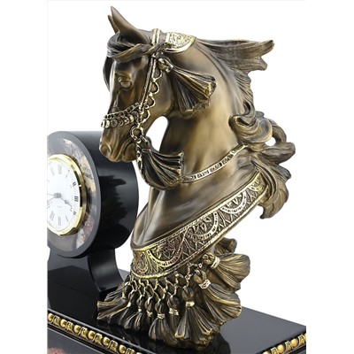 Часы каминные из яшмы "Императорский конь"