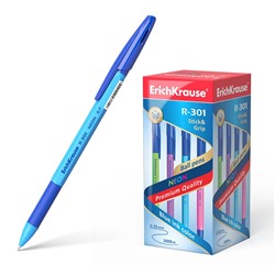 ErichKrause® Набор из 4-х шариковых ручек "Neon Stick&Grip" R-301 цвет синиий  арт.42023