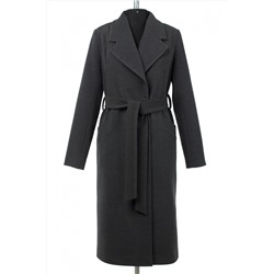 01-11088 Пальто женское демисезонное (пояс) Пальтовая ткань темно-серый