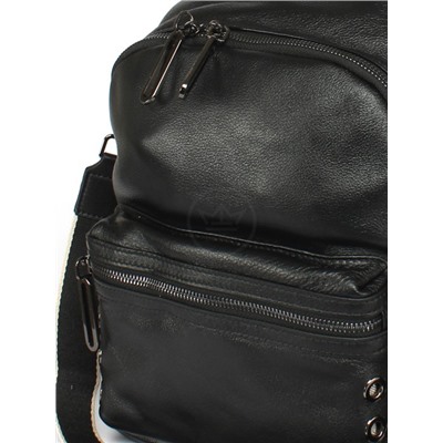 Рюкзак жен натуральная кожа GU 2066-692,  1отд,  3внут+4внеш карм,  черный 254766