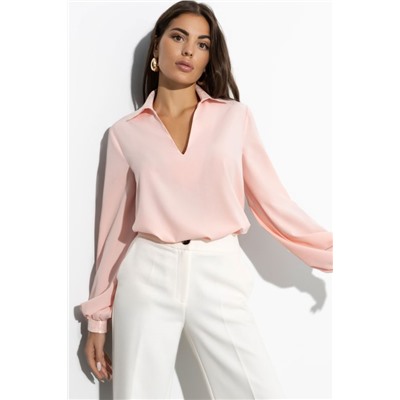 Блузка розовая с длинными рукавами