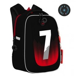 Рюкзак школьный RAf-293-5/2 черный - красный 29х36х18 см GRIZZLY