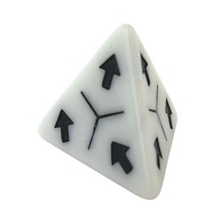Игральные кости (Кубик треугольный (белый с чёрными стрелками, 2,5 см) КХ-9985