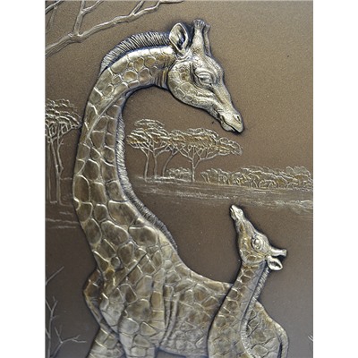 Барельеф-Картина "Жирафы" 420*340мм