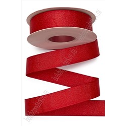 Лента репсовая с люрексом 2,5 см*20 ярд (SF-7335) красный №250/серебро