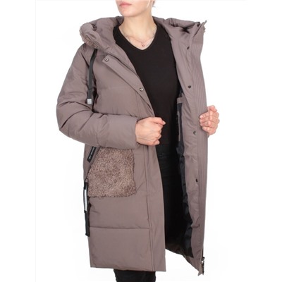 2197-2 BROWN Пальто зимнее женское OLAYEETE (200 гр. холлофайбера) размер 46