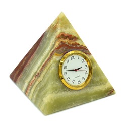 Часы подарочные из оникса "Пирамида" 75*75*75мм