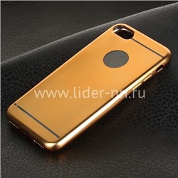 Задняя панель для  iPhone7/8 Силикон металлик2 с вырезом под логотип (золото)