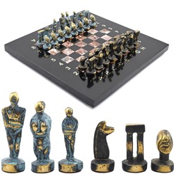 Шахматы подарочные с металлическими фигурами "Кикладский период", 250*250мм