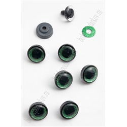 Фурнитура "Глазки для игрушек" 18 мм, с заглушками (20 шт) SF-6095, зеленый №3
