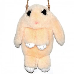 Меховая сумка рюкзак "Кролик" (светло-желтый)