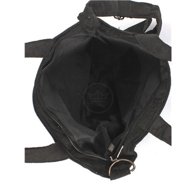 Сумка женская текстиль LIU-02 (шоппер) -mpl,  1 отд,  плечевой ремень,  вельвет черный 254096
