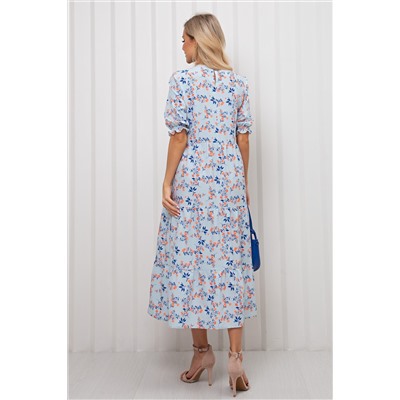 Платье длинное голубого цвета с цветочным принтом Мэдисон №9