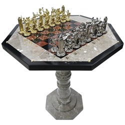 Шахматы подарочные "Шахматный стол "Греческая мифология", 600*600*740мм.