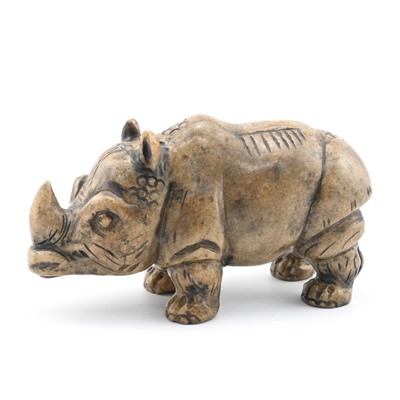 Скульптура из кальцита "Носорог" 170*67*95мм