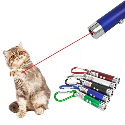 Игрушка для кошек "Лазерная указка-фонарь с карабином"