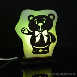 Соляной светильник "Мишка" средний 135*75*175мм 2-3кг, свечение зелёное