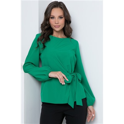 Зелёная блуза с длинными рукавами