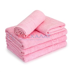 Махровое полотенце с греческим бордюром розовый ПТ-05