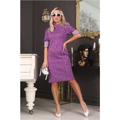 Фиолетовое вязаное платье