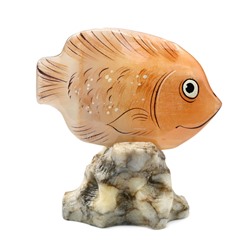 Скульптура из селенита "Рыбка коралловая" 78*35*75мм.