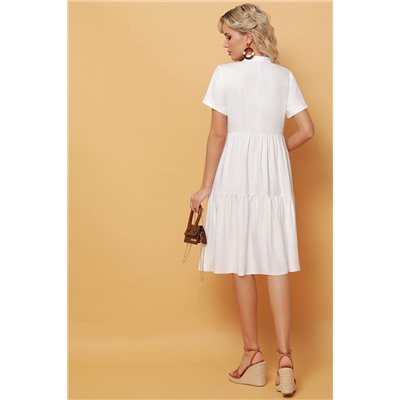 Многоярусное белое платье