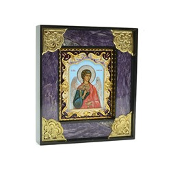 Икона Ангел Хранитель, оклад чароит. 105*115*20мм