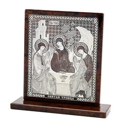 Икона из обсидиана "Святая Троица" 110*35*110мм